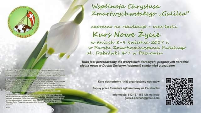 Kurs Nowe Życie 8-9.04.2017 Poznań Wilda Kurs Nowe Życie 8-9.04.2017 Poznań Wilda